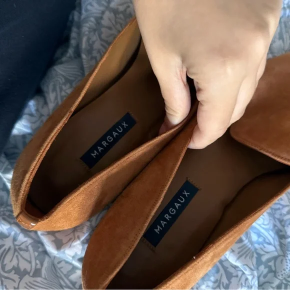 Margaux / The Loafer brown Cognac suede flats size 10 - Picture 6 of 7